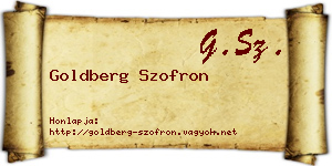 Goldberg Szofron névjegykártya
